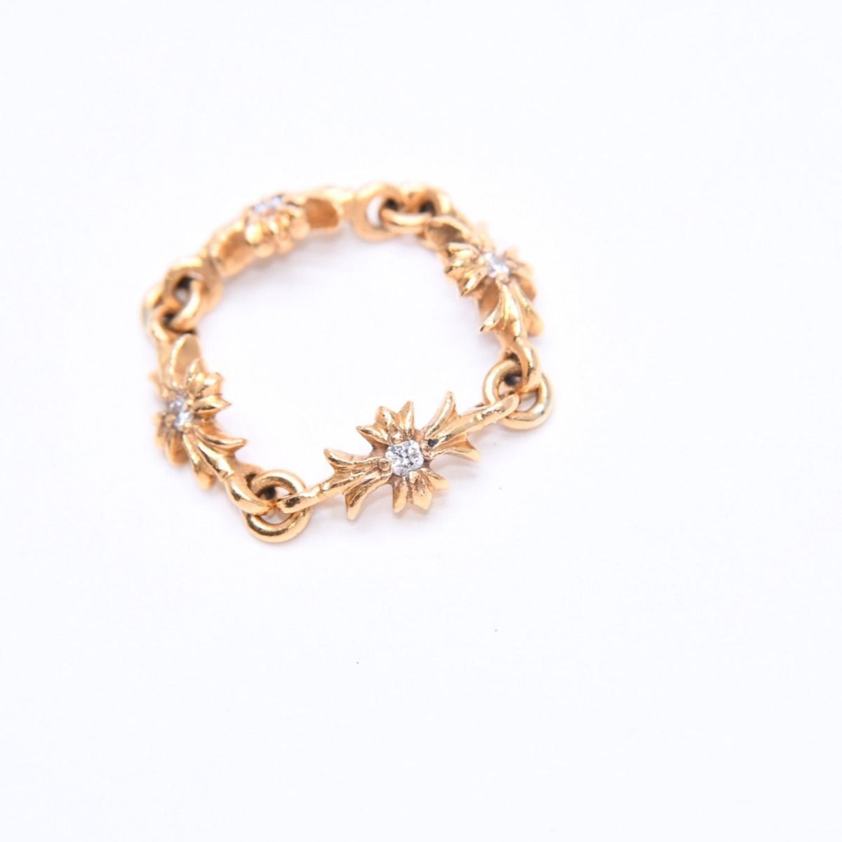 Chrome Hearts 22k Tiny CH Plus Ring Diamond Mini Cloth Gold — view 4