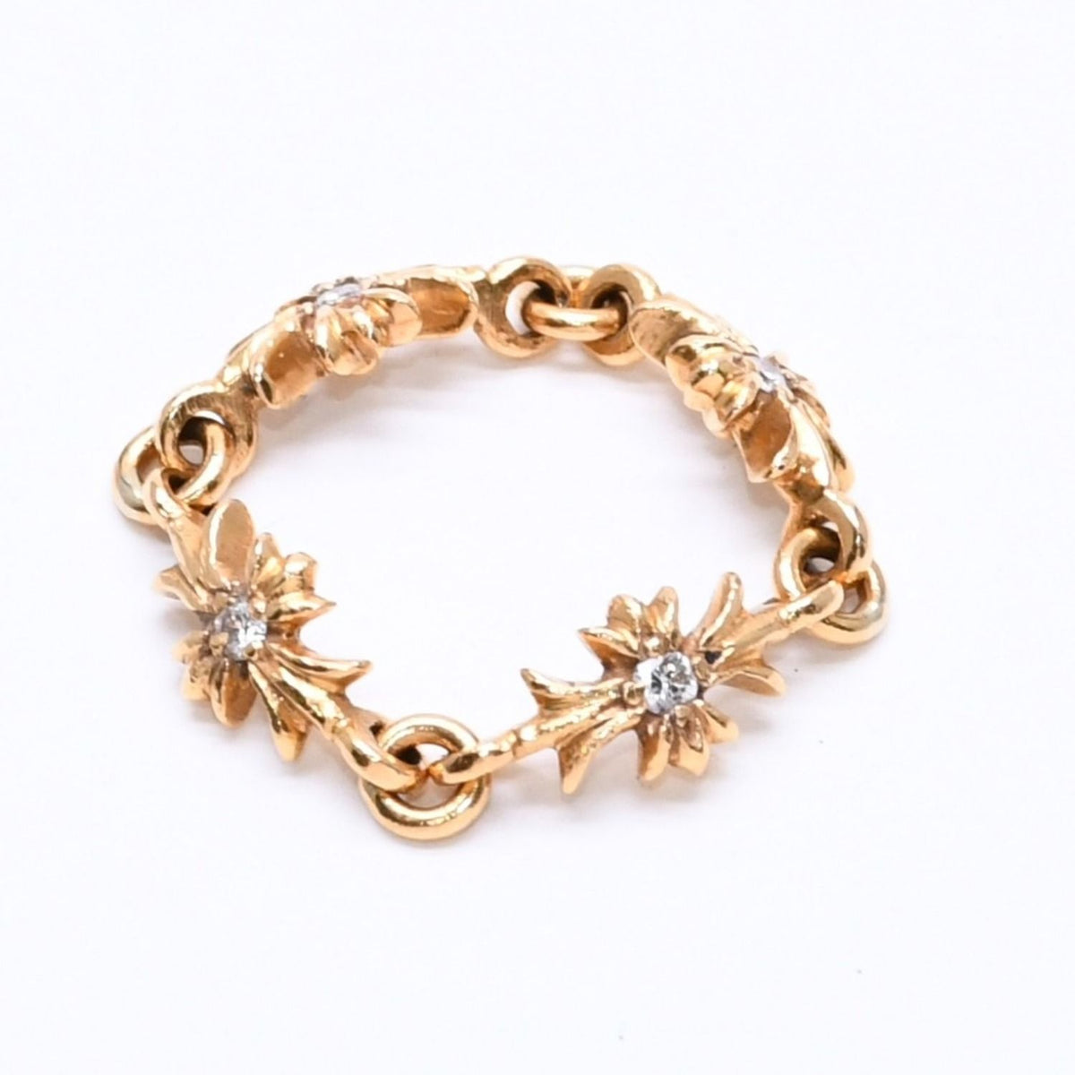 Chrome Hearts 22k Tiny CH Plus Ring Diamond Mini Cloth Gold — view 3