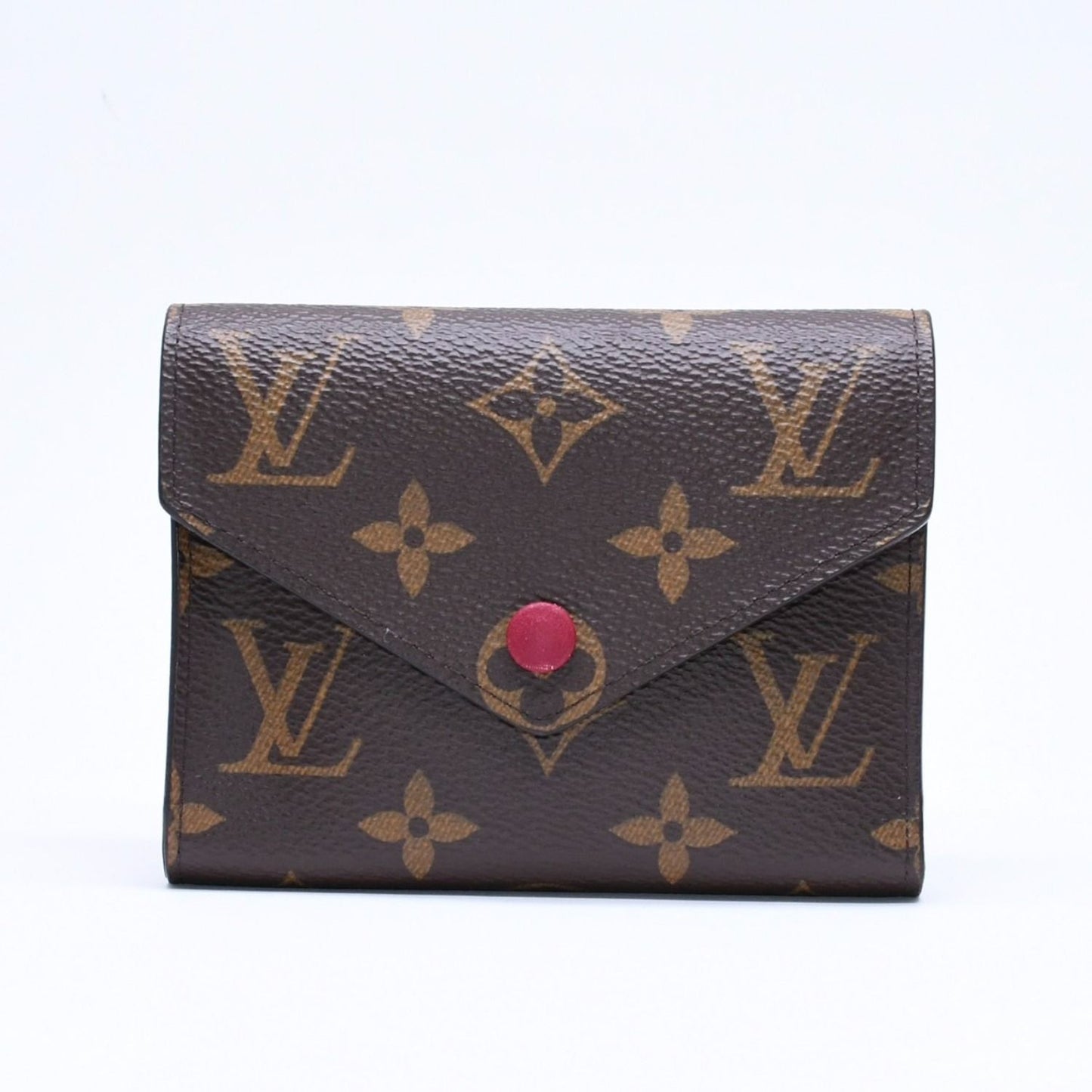 Louis Vuitton Portefeuille Victorine Trifold Wallet Monogram Brown Fuchsia