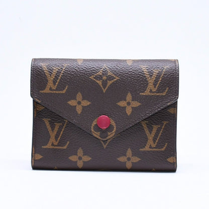 Louis Vuitton Portefeuille Victorine Trifold Wallet Monogram Brown Fuchsia