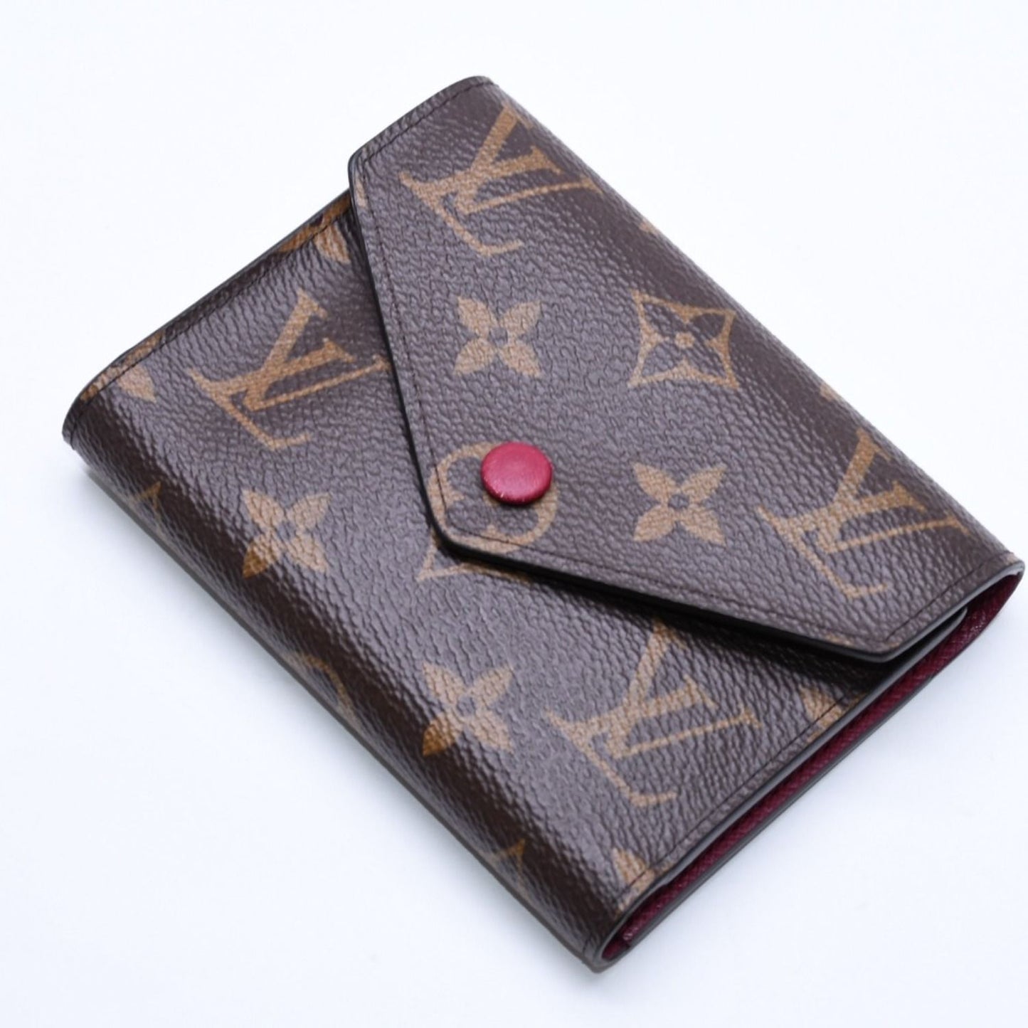 Louis Vuitton Portefeuille Victorine Trifold Wallet Monogram Brown Fuchsia — view 3