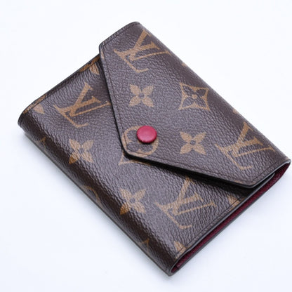 Louis Vuitton Portefeuille Victorine Trifold Wallet Monogram Brown Fuchsia — view 3