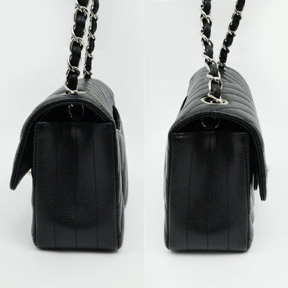 Chanel Chezblanc Stitch Mini 20 Chain Shoulder Bag Black Silver Caviar Leather — view 2