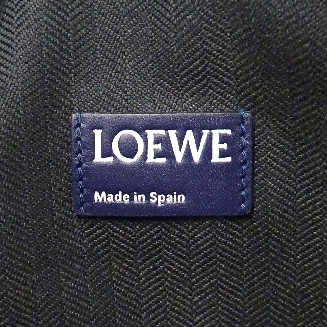 Loewe Clutch Anagram T Pouch Leather Navy Blue — view 6