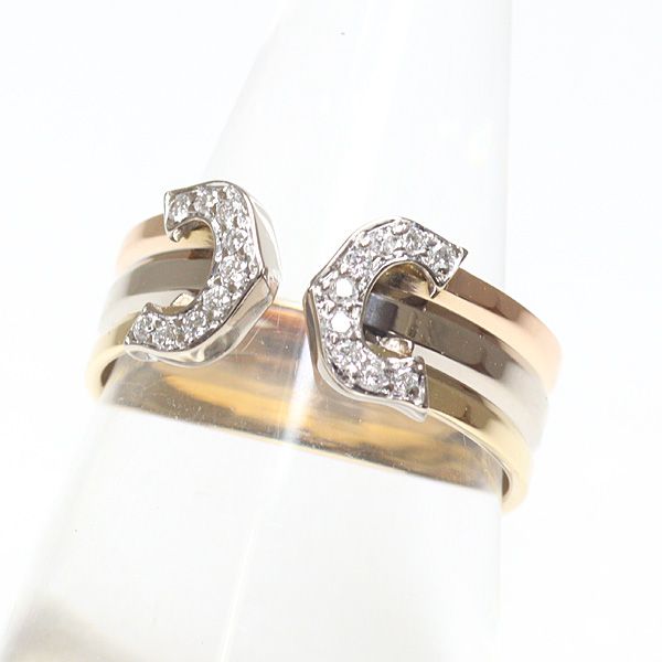 Cartier 2C Ring Diamond Color Gold 50 WG PG