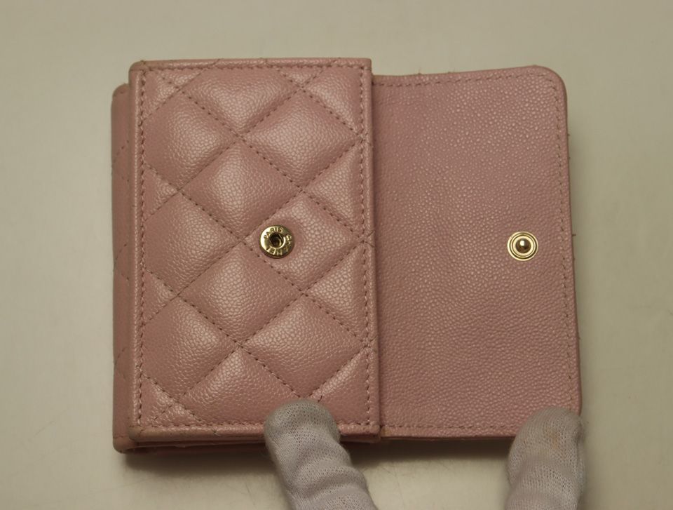 Chanel Caviar Leather Quilted Trifold Wallet — view 4