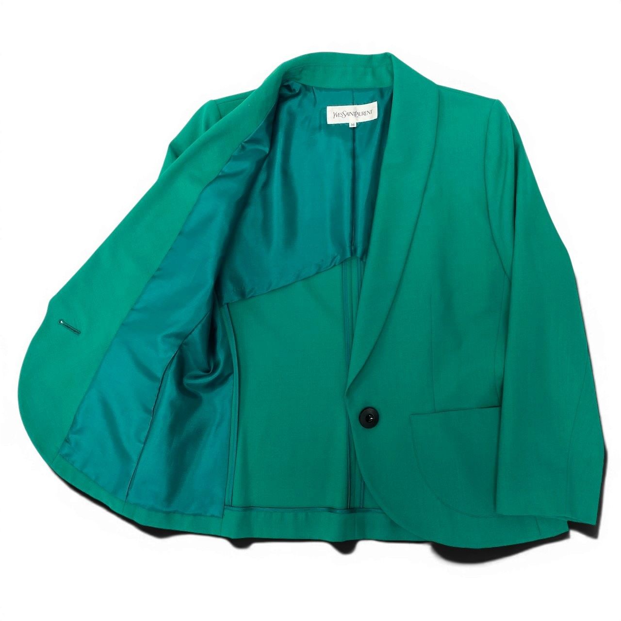 Saint Laurent Tailored Jacket Uncon 38 Green — view 3