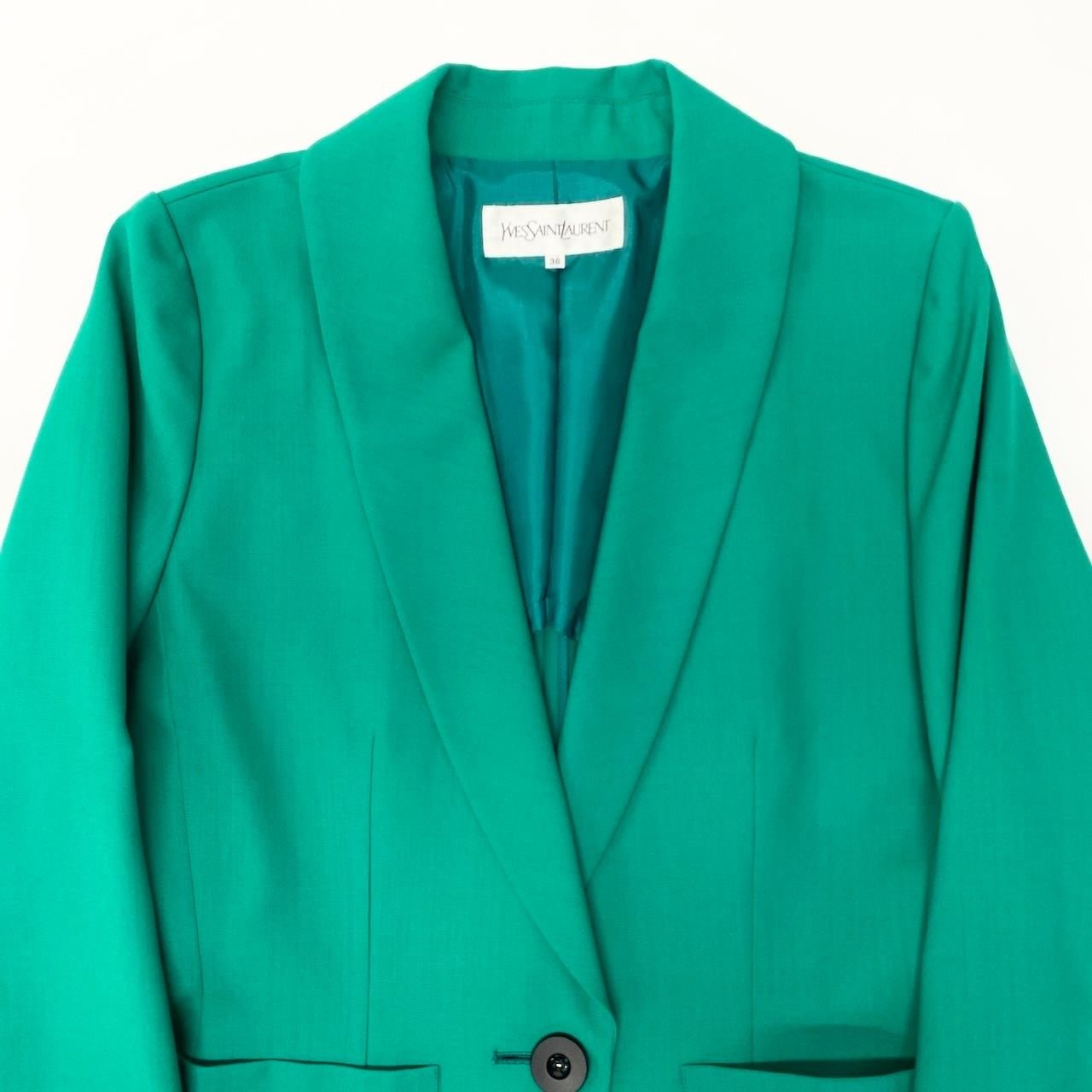 Saint Laurent Tailored Jacket Uncon 38 Green — view 4