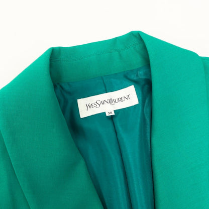 Saint Laurent Tailored Jacket Uncon 38 Green — view 7