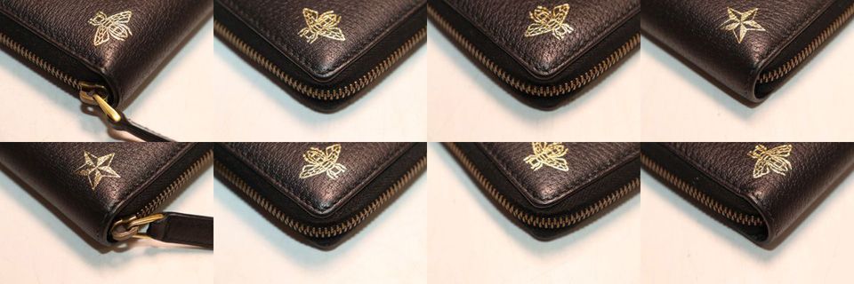 Gucci Bee & Star Leather Zip Around Wallet — view 4