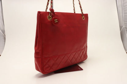 Chanel Lambskin Chain Tote Shoulder — view 4