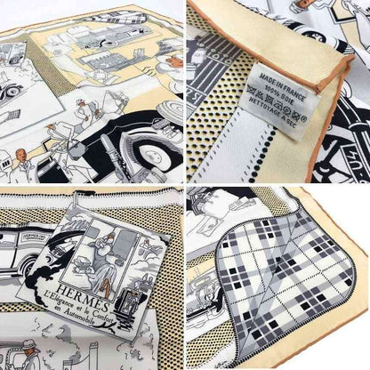 Hermes Scarf Carre 70 Confort en Automobile Automotive Comfort Vintage Silk — view 3