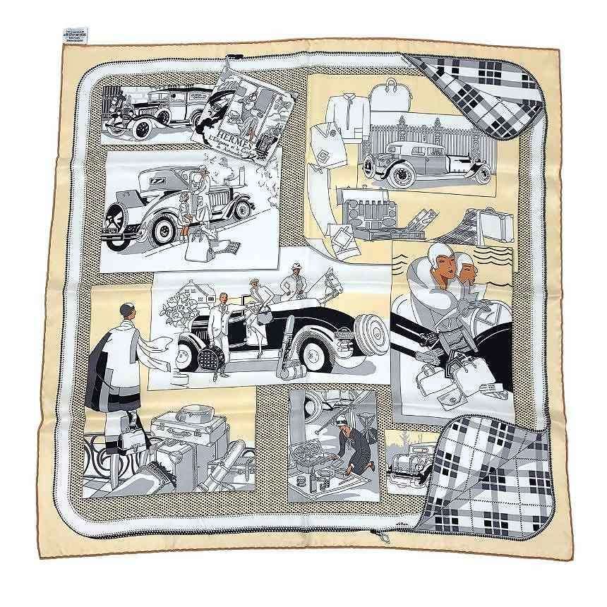 Hermes Scarf Carre 70 Confort en Automobile Automotive Comfort Vintage Silk
