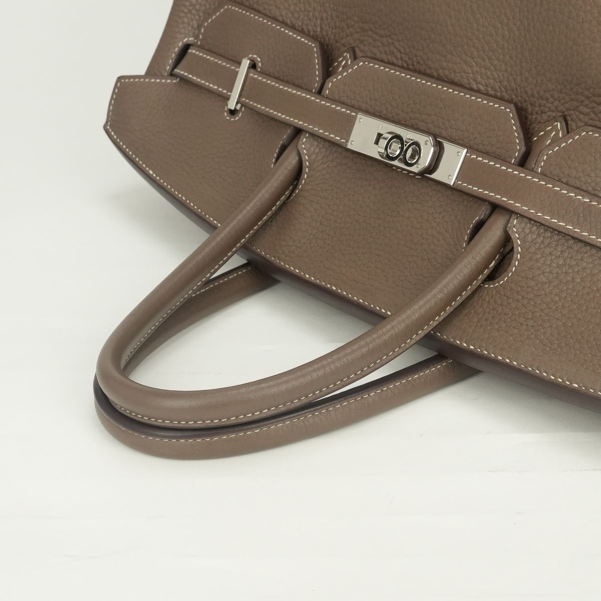 Hermes Birkin 40 Tote Taurillon Clemence Etoupe Gray Silver — view 4