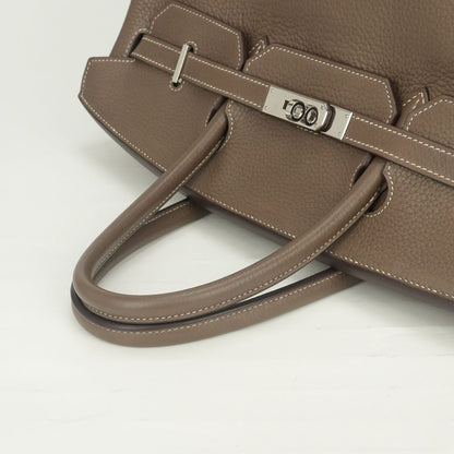 Hermes Birkin 40 Tote Taurillon Clemence Etoupe Gray Silver — view 4