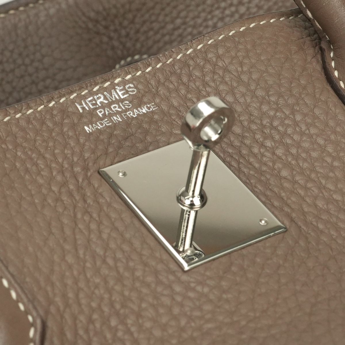 Hermes Birkin 40 Tote Taurillon Clemence Etoupe Gray Silver — view 8