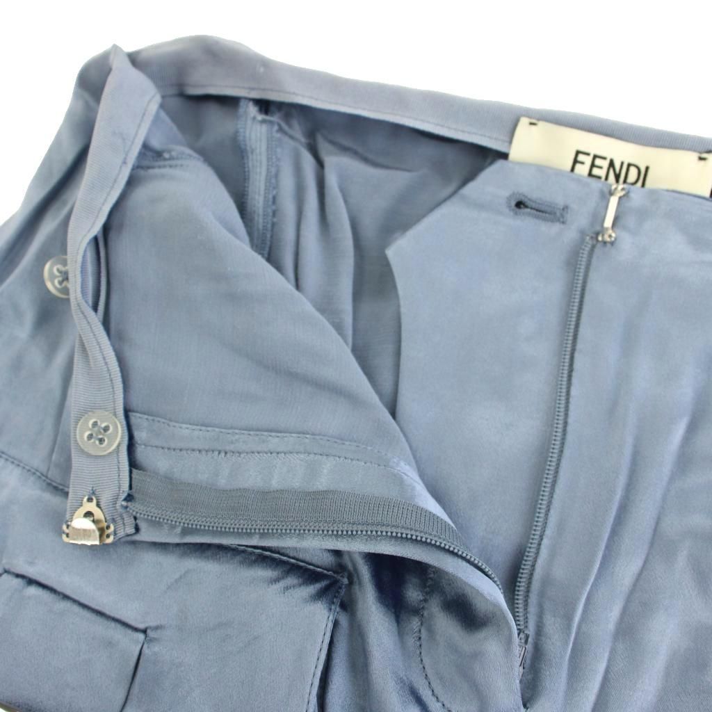 Fendi Cargo Pocket Mini Skirt Trapezoid Zucchini Plate 40 Light Blue — view 3