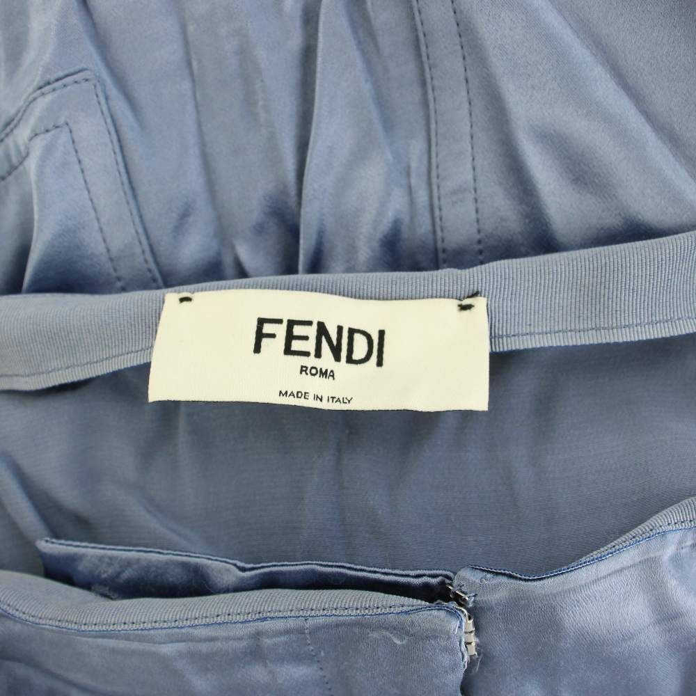 Fendi Cargo Pocket Mini Skirt Trapezoid Zucchini Plate 40 Light Blue — view 4