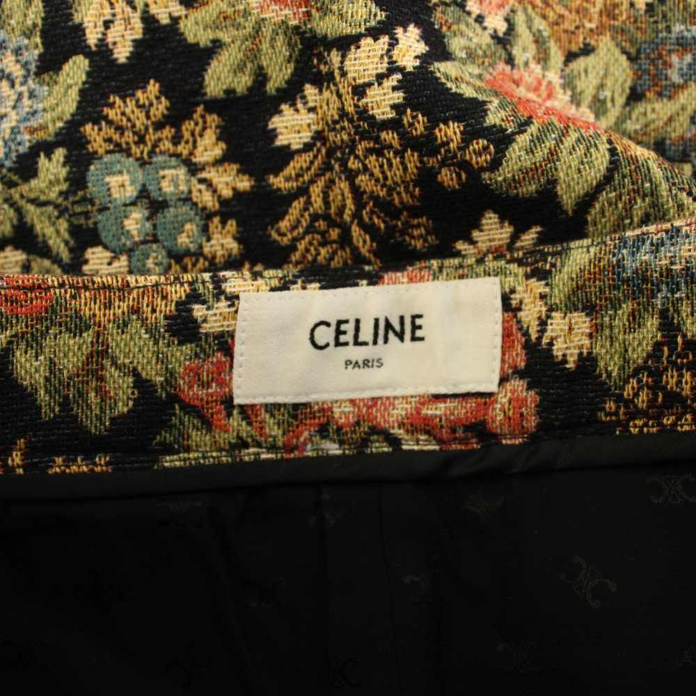 Celine Box Pleated Skirt with Floral Tapestry Embroidery Box Pleat with Long — view 4