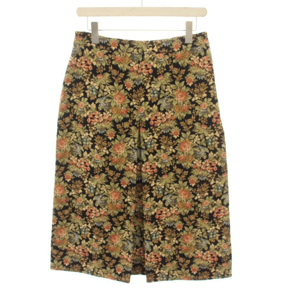 Celine Box Pleated Skirt with Floral Tapestry Embroidery Box Pleat with Long