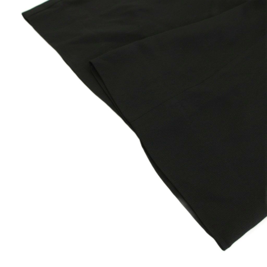Hermes Rayon Silk 1 Tuck Wide Pants Trousers Easy Blend 34 Black DF YT — view 6