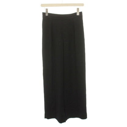 Hermes Rayon Silk 1 Tuck Wide Pants Trousers Easy Blend 34 Black DF YT