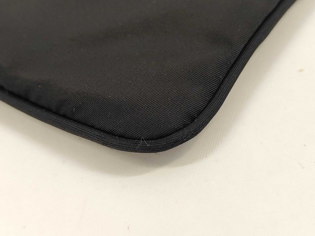 Prada Clutch Triangle Logo Black Nylon White Tag Silver — view 4