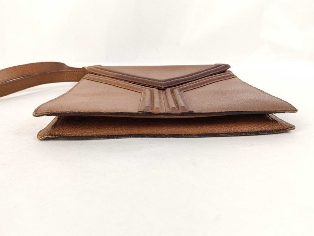 Saint Laurent Shoulder Bag Line Brown Leather — view 3