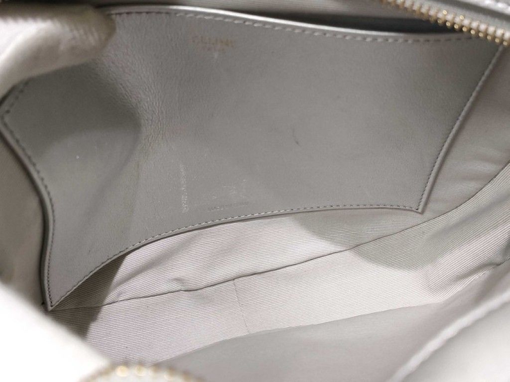 Celine Shoulder Bag C Charm Silver Leather Gold — view 8