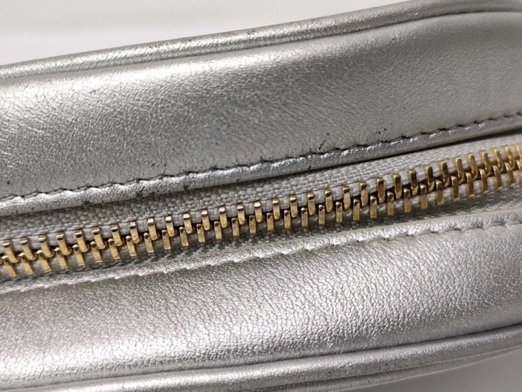 Celine Shoulder Bag C Charm Silver Leather Gold — view 7