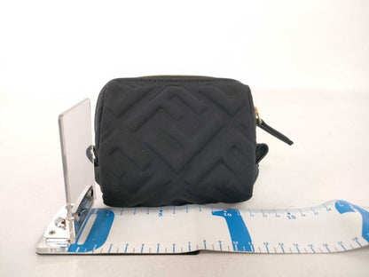 Fendi Pouch Makeuppouch Black Canvas FF Embossed Gold — view 2
