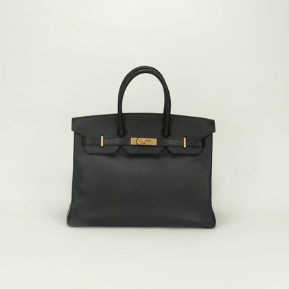 Hermes Birkin 35 Tote Noir Black Gold