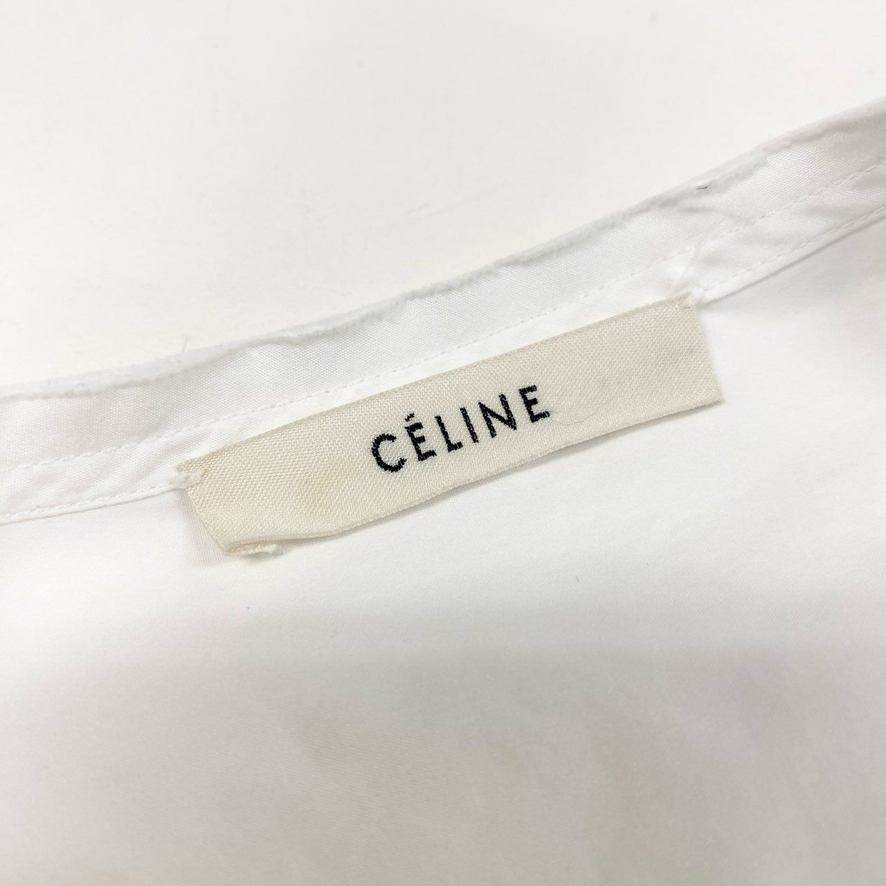 Celine Phoebe Philo Era Tuxedo Shirt Cutoff Color Long Sleeve 2 34 White Cotton — view 7