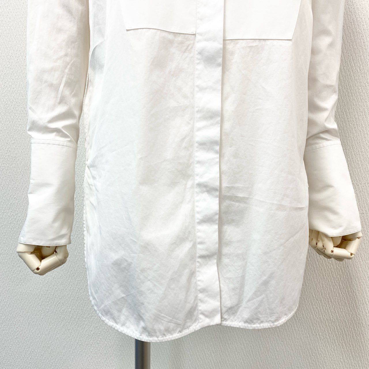 Celine Phoebe Philo Era Tuxedo Shirt Cutoff Color Long Sleeve 2 34 White Cotton — view 5