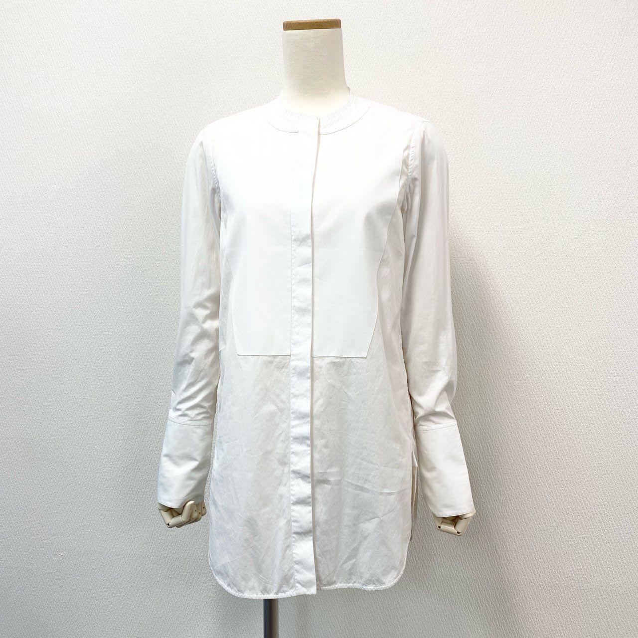 Celine Phoebe Philo Era Tuxedo Shirt Cutoff Color Long Sleeve 2 34 White Cotton