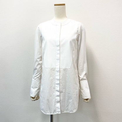 Celine Phoebe Philo Era Tuxedo Shirt Cutoff Color Long Sleeve 2 34 White Cotton