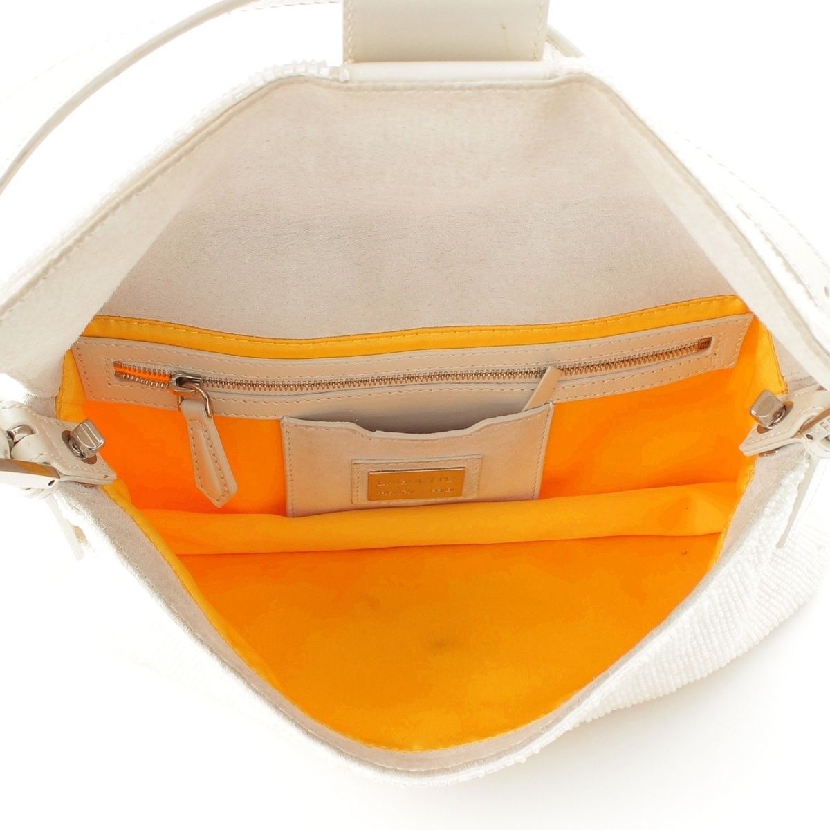 Fendi Beads Mamma Baguette FF Shoulder Bag White — view 6