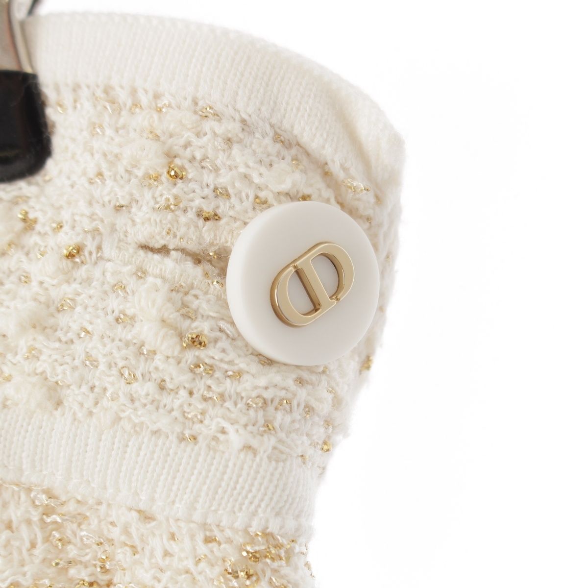 Dior Cotton Tweed Macro Cannage Long Skirt White Gold 34 — view 5