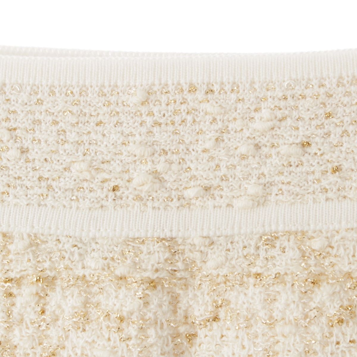 Dior Cotton Tweed Macro Cannage Long Skirt White Gold 34 — view 4