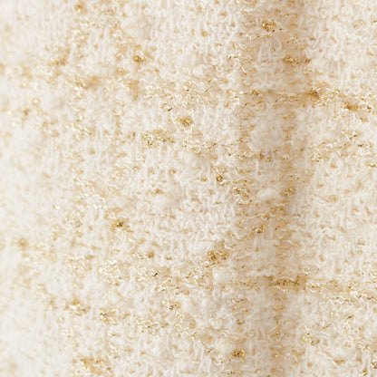 Dior Cotton Tweed Macro Cannage Long Skirt White Gold 34 — view 8