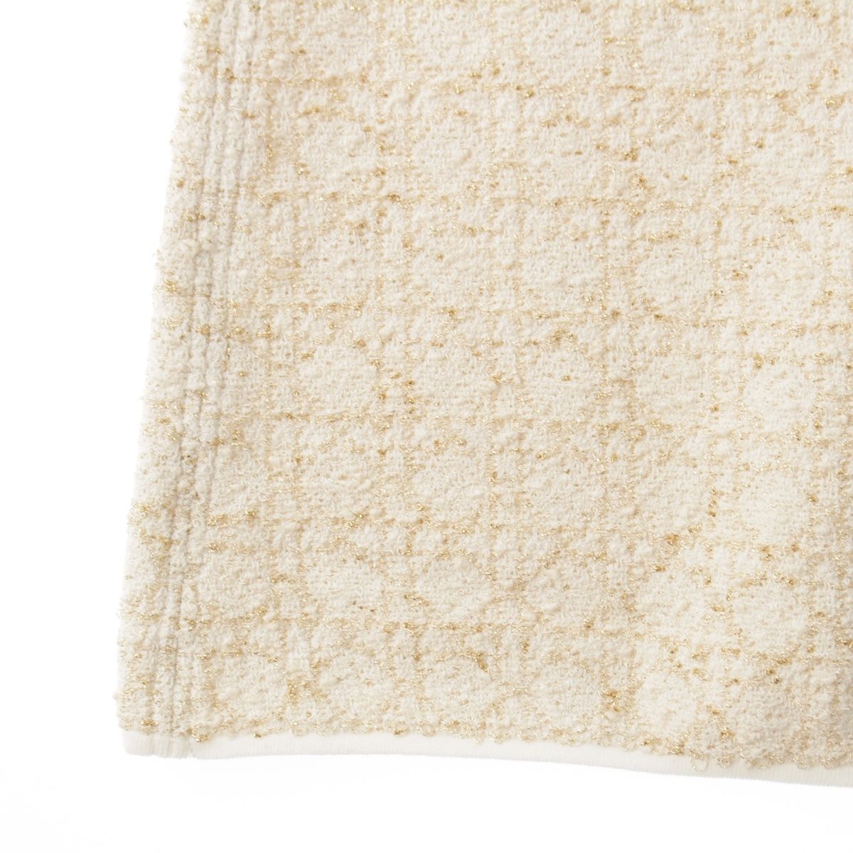 Dior Cotton Tweed Macro Cannage Long Skirt White Gold 34 — view 7