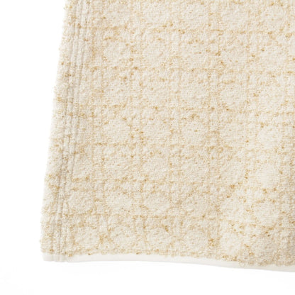 Dior Cotton Tweed Macro Cannage Long Skirt White Gold 34 — view 7