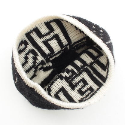 Chanel Logo Knit Cap Beanie Hat Black White — view 5