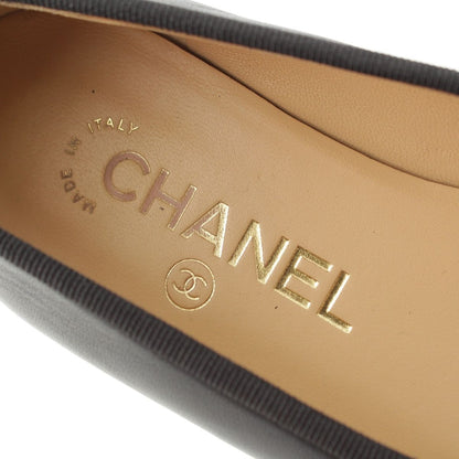 Chanel Leather CC Logo Flat Ballet Shoes Black — view 7