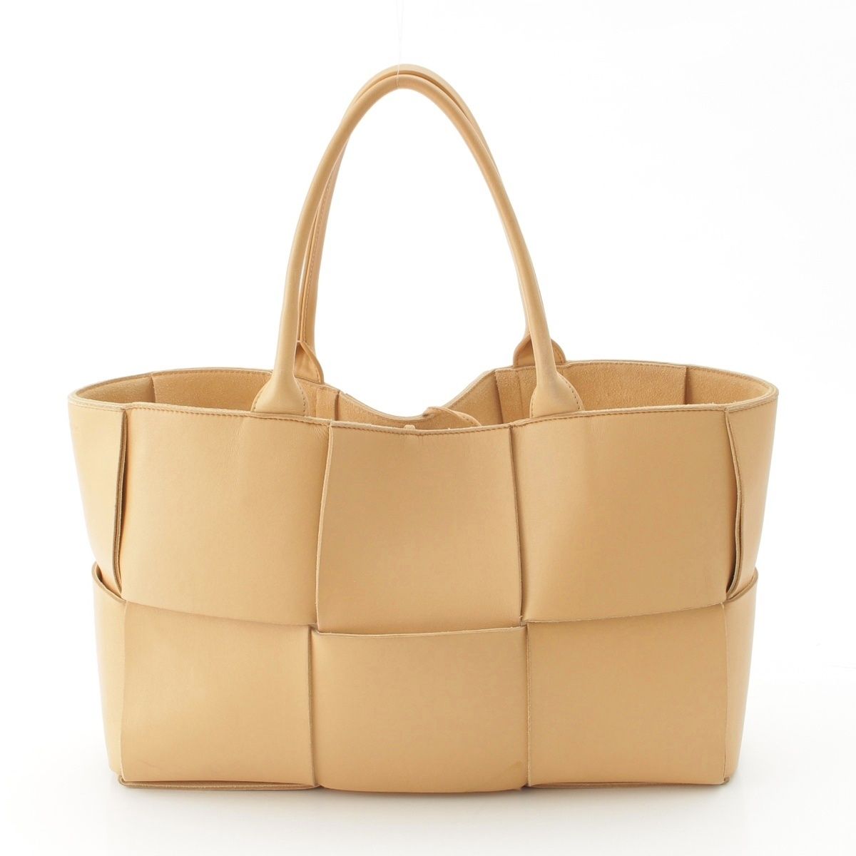 Bottega Veneta Maxi Intrecciato Arco Leather Tote Beige — view 4