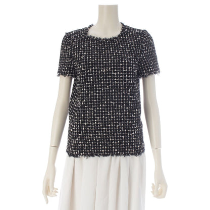 Chanel Wool Nylon Short Sleeve Top Black White 34