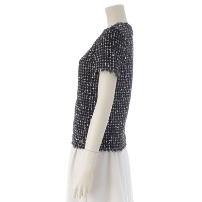 Chanel Wool Nylon Short Sleeve Top Black White 34 — view 3