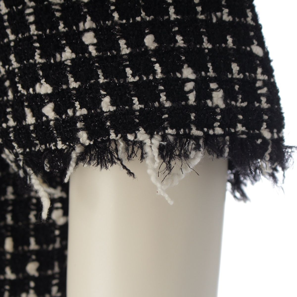 Chanel Wool Nylon Short Sleeve Top Black White 34 — view 6