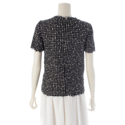 Chanel Wool Nylon Short Sleeve Top Black White 34 — view 4
