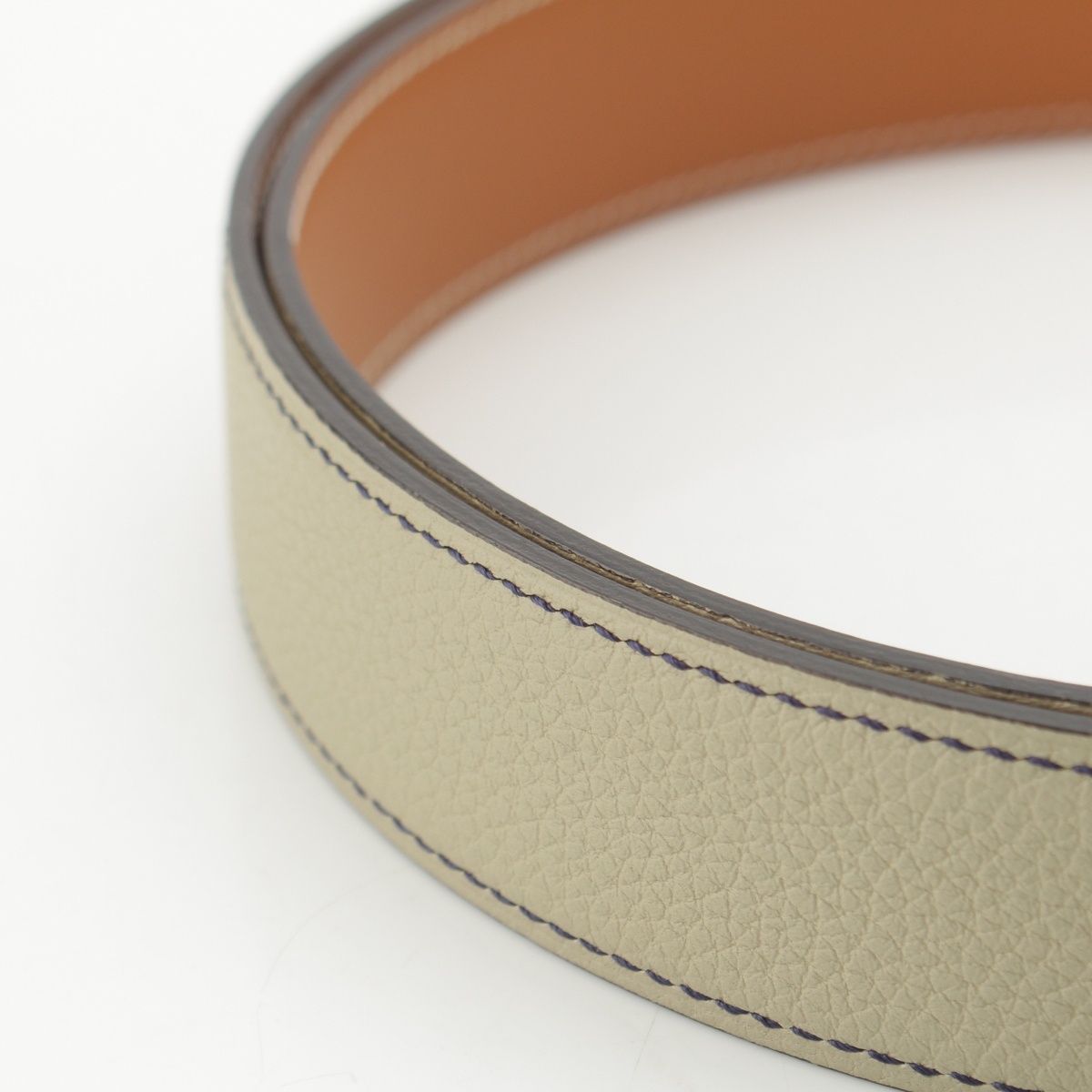 Hermes Swift Taurillon Reversible 32 Belt Leather Part Only Natural Sage — view 4